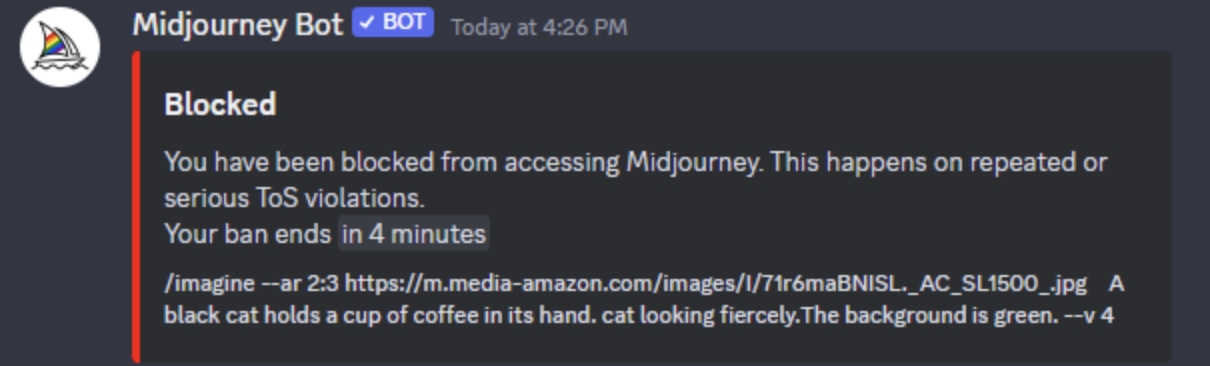 Midjourney Blocked