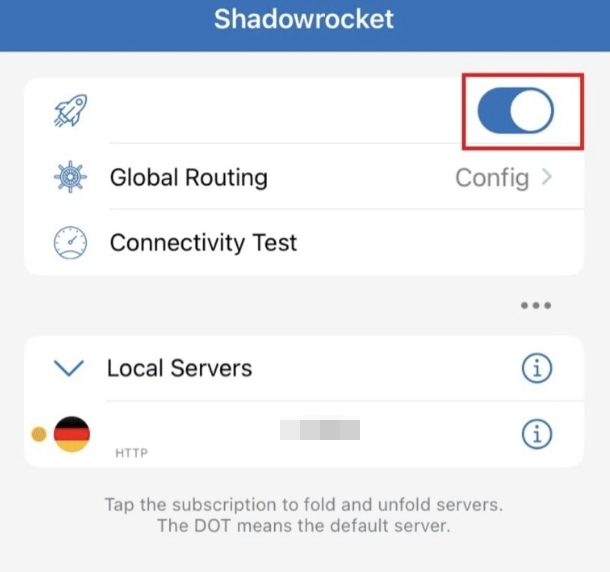 Turn on Shadownrocket