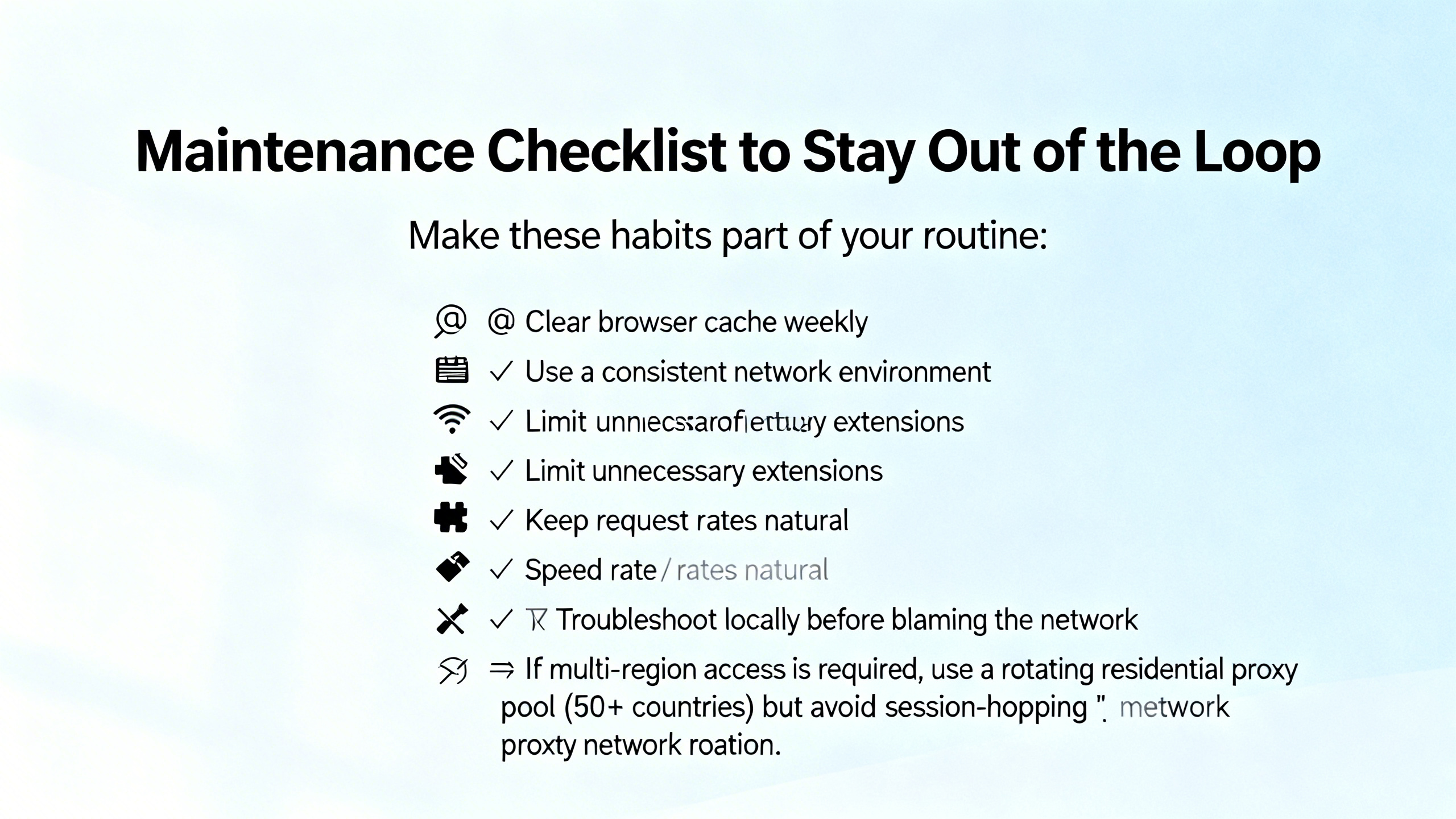 Maintenance Checklist to Stay Out of the Loop